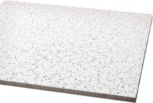 Armstrong World Industries Pack of 16 Cortega 24" x 24" x 5/8" Wet-Formed Mineral Fiber Acoustic Ceiling Tiles Plain Backing, 32 to 120°F, White, ASTM E1264 BP824N - 35670934