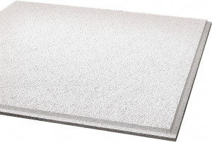 Armstrong World Industries Pack of 12 Cirrus 24" x 24" x 3/4" Wet-Formed Mineral Fiber Acoustic Ceiling Tiles Plain Backing, 32 to 120°F, White, ASTM E1264 BP584BN - 91519124