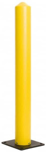 Eagle Manufacturing 7" Diam x 42" High, Yellow High Density Polyethylene Bollard 10" Wide x 10" Long Mounting Plate, 8 Lb 1733 - 77488898