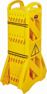 Rubbermaid 40" High Folding Barricade Plastic, Yellow FG9S1100YEL - 82723487