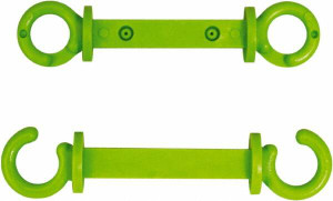 AccuformNMC Pack of (5) 2" High x 1/4" Long x 2" Wide Barrier C-Hooks Plastic, Uncoated, Green, Use with Plastic Chain PCHG - 37656014