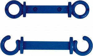 AccuformNMC Pack of (5) 2" High x 1/4" Long x 2" Wide Barrier C-Hooks Plastic, Uncoated, Blue, Use with Plastic Chain PCHB - 37656022