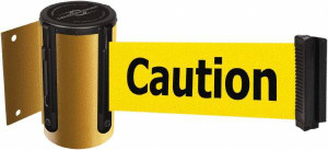 Tensator 4-1/2" High x 13 ft. Long x 2" Wide Wall Mount Barrier Steel, Yellow Powdercoat Finish, Yellow, Use with 898 Wall Receiver 896-35-MAX-YA - 36101608