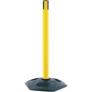 Tensator 38" Yellow Single Tape Tensabarrier Post Plastic Post, Octagon Base 886-35-RCVR - 87599734