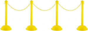 PRO-SAFE 41" High Plastic Pedestrian Warning Post Kit 30 ft. Long Rope STN-KIT5-YLW-D - 45460920
