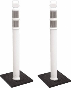 PRO-SAFE 2 4-Piece Kits 45" High x 7" Wide, Reflective Delineator Post Polyethylene, 26 Lb, White 03-747WRBC-2 - 31607807