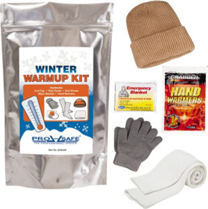 PRO-SAFE Winter Warm Up Kit Includes Hand Warmers, Emergency Blanket, Gloves, Knit Stocking Cap, Tube Socks MSCK2096 - 32329435