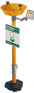 PRO-SAFE Pedestal Mount, Plastic Bowl, Eyewash Station 1/2" Inlet, 30 psi Flow, 0.4 GPM Flow Rate PSG1825P - 86205457