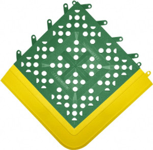 Wearwell 27" Long x 42" Wide x 27" High x 5/8" Thick, PVC Plumbed Wash Station Emergency Eyewash/Drench Shower Mat Green Matting, Includes 3" Wide Ramps 54658X27X42GNYL - 91386425