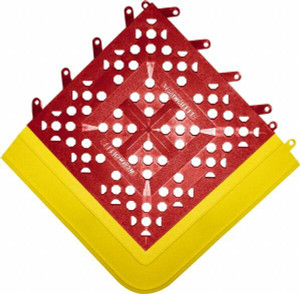 Wearwell 27" Long x 42" Wide x 27" High x 5/8" Thick, PVC Plumbed Wash Station Emergency Eyewash/Drench Shower Mat Red Matting, Includes 3" Wide Ramps 54658X27X42RDYL - 91386441