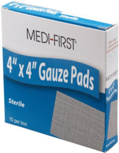 Medique 10 Qty 1 Pack 4" Long x 4" Wide, General Purpose Pad White, Gauze Bandage 62012 - 42655431