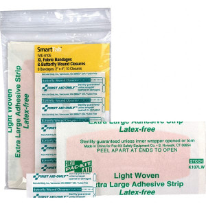 PRO-SAFE 4" Long x 1/8" Wide, Butterfly Wound Care White, Woven Fabric Bandage PS-FAE-6105 - 47960182