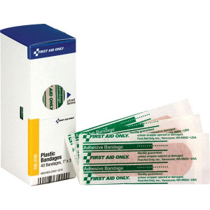 PRO-SAFE Pack of (40) 2-7/16" Long x 1-7/8" Wide, General Purpose Wound Care White, Plastic Bandage PS-FAE-3100 - 47960851
