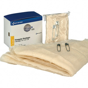 PRO-SAFE Pack of (2) 3-3/16" Long x 1-7/8" Wide, Triangular Wound Care White, Cloth Bandage PS-FAE-5100 - 47960919