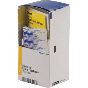 PRO-SAFE Pack of (10) 2-3/16" Long x 1-7/8" Wide, Fingertip Bandages Wound Care White, Woven Fabric Bandage PS-FAE-3006 - 47960950