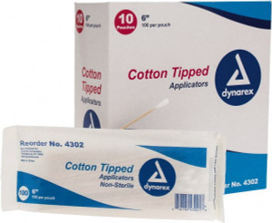 Medique 1000 Qty 1 Pack Single Ended Cotton Tip Applicator 6" Long 63015 - 45909710