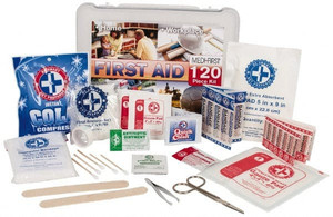 Medique 120 Piece, Multipurpose/Auto/Travel First Aid Kit 10" Wide x 3-1/2" Deep x 7-1/2" High, Plastic Case 40120 - 84693670