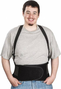 Ergodyne Size M, Hook & Loop, Spandex Belt with Adjustable Shoulder Straps 30 to 34" Waist, 8-1/2" Wide, Detachable Straps, Black 11283 - 00657817