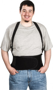 Ergodyne Size L, Hook & Loop, Spandex Belt with Adjustable Shoulder Straps 34 to 38" Waist, 8-1/2" Wide, Detachable Straps, Black 11284 - 00657825
