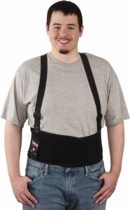 PRO-SAFE Size XL, Hook & Loop, Spandex Belt with Shoulder Straps 44 to 48" Waist, 8" Wide, Lumbar Support, Detachable Strap, Black 7190-04P - 93400026