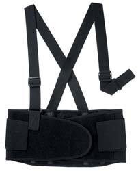 Valeo Size XL, Hook & Loop, Elastic Belt with Adjustable Shoulder Straps 52 to 62" Waist, 8" Wide, Black VI4680XL - 05734793