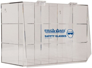 PRO-SAFE 12 Pair Cabinet with Individual Compartments, Safety Goggles Dispenser 17" Wide x 11-7/8" High x 7-5/8" Deep, Table and Wall Mount MSCASG12D - 84168533