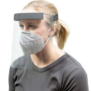 HexArmor Clear Uncoated Polycarbonate Disposable Face Shield 9-1/2" High x 13.7" Wide, Includes Foam Headband 17-12050 - 19396456