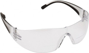 PRO-SAFE +2, Clear Lenses, Scratch Resistant, Frameless Magnifying Safety Glasses UV Protection MSC-PS-76 - 91271965