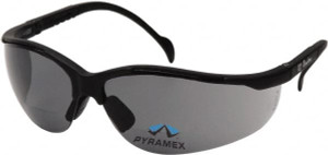 Pyramex +2.5, Gray Lenses, Scratch Resistant, Framed Dual Lens Magnifying Safety Glasses UV Protection, Adjustable Temples, Black Nylon Frame, ANSI Z87.1, CSA Z94.3-07 SB1820R25 - 53664827