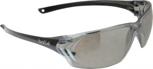 Bolle Safety Silver Mirror Lenses, Framed Safety Glasses Scratch Resistant, Silver Polycarbonate Frame, Wrap Around 40059 - 72591324
