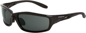Crossfire Smoke Lenses, Framed Safety Glasses Scratch Resistant, Black Polycarbonate Frame, Size Universal, Wrap Around 241 - 53893772