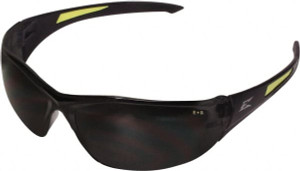 Edge Eyewear Smoke Lenses, Framed Safety Glasses Scratch Resistant, Black PVC Frame, Size Universal, Wrap Around SD116-G2 - 54307814