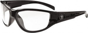 Ergodyne Clear Lenses, Framed Safety Glasses Uncoated Lenses, Black Frame, Size Universal, Wrap Around 55000 - 31783004