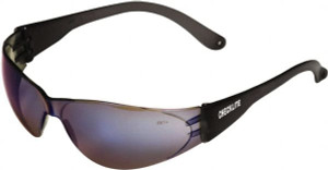 MCR Safety Blue Mirror Lenses, Frameless Safety Glasses Scratch Resistant, Size Universal, Wrap Around CL118 - 41057498