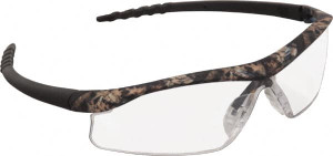 MCR Safety Clear Lenses, Framed Safety Glasses Scratch Resistant, Polished Black Polycarbonate Frame, Size Universal, Wrap Around MODL110 - 87524450