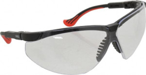 UVEX Clear Lenses, Framed Safety Glasses Scratch Resistant, Black Polycarbonate Frame, Adjustable Temples, Size Universal, Wrap Around S3300 - 06083794