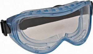 PRO-SAFE Size Universal Clear Polycarbonate Anti-Fog & Scratch Resistant Safety Goggles Indirect Vent Light Blue Frame MSC-PS-65 - 73751729