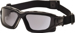 Pyramex Size Universal Gray Polycarbonate Anti-Fog & Scratch Resistant Hybrid Safety Glasses/Goggles Direct Vent Black Frame, Over The Glass SB7020SDT - 35773175