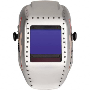 Jackson Safety 3-1/4" Window Width x 4" Window Height, 9 to 13 Shade Auto-Darkening Lens, Fixed Front Welding Helmet Graphics on Helmet Arc Angel Design, Thermoplastic Amber Lens 46163 - 40738130