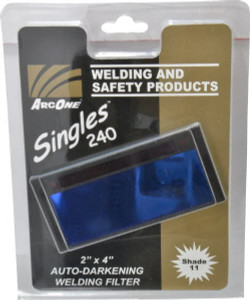 ArcOne 4-1/4" Wide x 2" High, Lens Shade 11, Auto-Darkening Lens 0.2" Thick, Green, Horizontal Mount S240-11 - 05816350