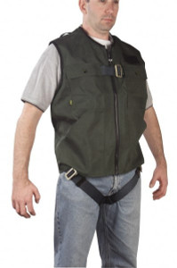 Gemtor 350 Lb Capacity, Size XL, Full Body Vest Safety Harness Polyester, Quick Connect Leg Strap, Quick Connect Chest Strap, Green 846377-4 - 48583546