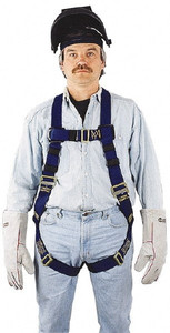 Honeywell Miller 400 Lb Capacity, Size Universal, Full Body Welders Safety Harness Nomex, Mating Leg Strap, Mating Chest Strap, Blue 650K/UBL - 41816638