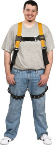 Honeywell Miller 400 Lb Capacity, Size Universal, Full Body Construction Safety Harness Polyester, Side D-Ring, Tongue Leg Strap, Mating Chest Strap, Yellow/Black TF4507/UAK - 74105073