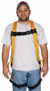 Honeywell Miller 400 Lb Capacity, Size Universal, Full Body Construction Safety Harness Polyester, Mating Leg Strap, Mating Chest Strap, Yellow/Black T4000/UAK - 74105081