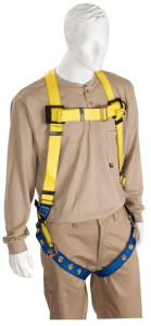PRO-SAFE 310 Lb Capacity, Size Universal, Full Body Lightweight Safety Harness Polyester, Tongue Buckle Leg Strap, Tongue Buckle Chest Strap, Yellow/Blue PS-HAR-002 - 62846597