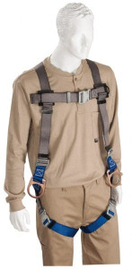 PRO-SAFE 350 Lb Capacity, Size XL, Full Body Padded Quick Connect Safety Harness Polyester, Quick Connect Leg Strap, Quick Connect Chest Strap, Black/Blue PS-HQC-21 - 62846753