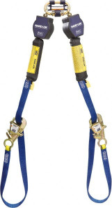 DBI-SALA 9 ft. Long, 420 Lb Capacity, 2 Leg Twin Leg Harness Self-Retracting Lifeline 25/32" Diam, Dyneema & Polyester Webbing, Tie-Back Snap Hook Anchorage Connection 3101374 - 58427113
