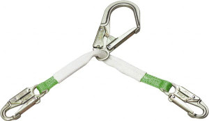 Honeywell Miller 2.92 ft. Long, 310 Lb Capacity, 1 Leg Locking Snap Hook Harness Positioning/Restraint Lanyard 1-1/2" Diam, Polyester Webbing, Locking Snap Hook Anchorage Connection 6757WRS-Z7/35IN - 59122333
