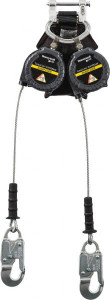 Honeywell Miller 9 ft. Long, 420 Lb Capacity, Galvanized Steel Cable Fall Limiter Aluminum Locking Snap Hook Connector, Aluminum Carabiner Connector with Integral Shock Pack MFLEC2-11/9FT - 41773599