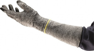 Ansell Size Universal, Gray Nylon Cut Resistant Sleeve 16" Long Sleeve, Cut Resistance Level 2, Elastic Opening at Both Ends 11-270-16 - 32611493